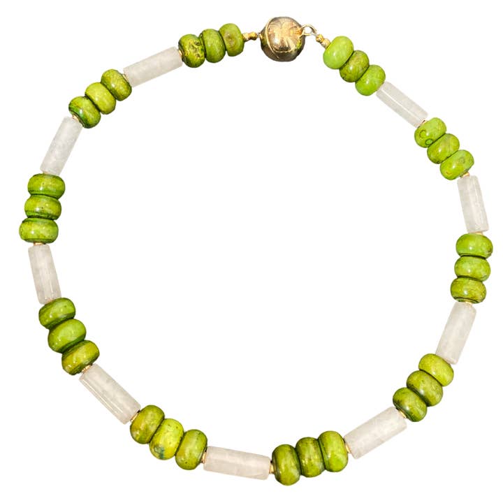 Collier en quartz serpentinite pour la vente par Honey Rose & K Jewelry