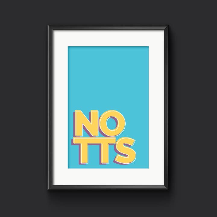 The Smudge Box – wholesale Art print – NOTTS - Nottinghamshire Typography Print, Place Name Picture
