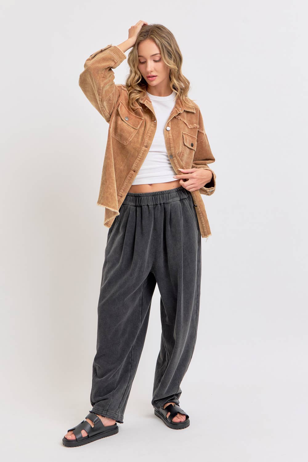 Sweet Lovely by Jen – wholesale Lounge Sweatpants/jogging bottoms – Women's – MINERAL WASHED SWEATPANTS IN FRENCH TERRY 17