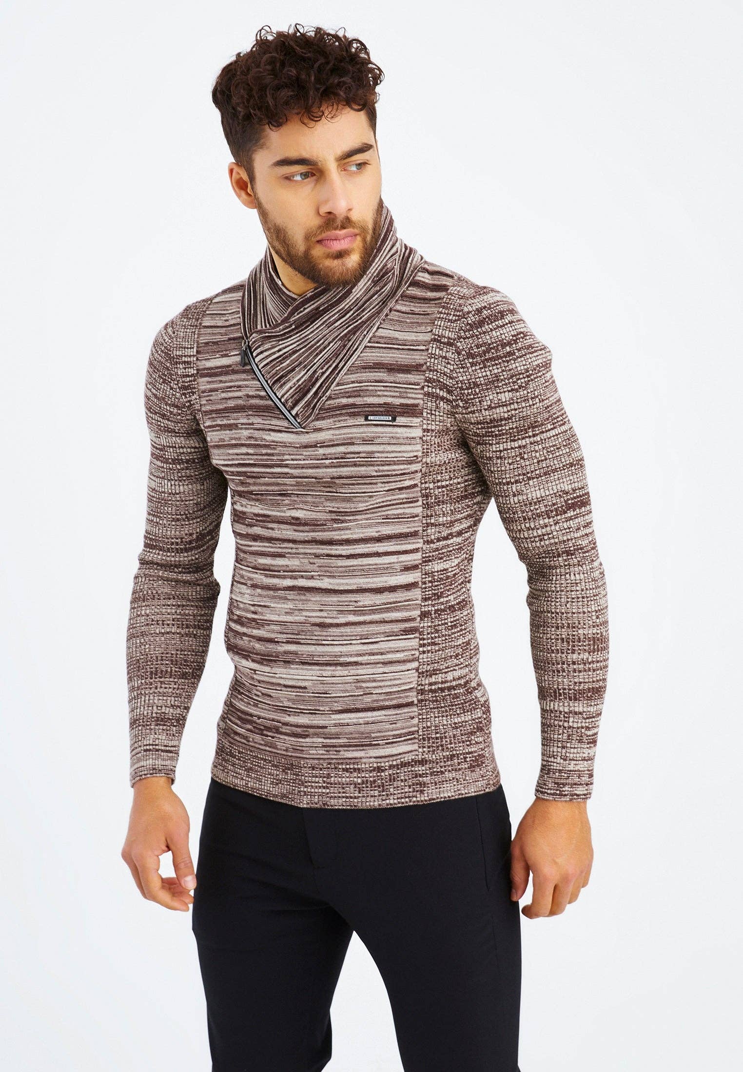 Leif Nelson GmbH - Wholesale Knit Sweater - Men's - Men's Knit Sweater Fine Knit Shawl Collar LN-153517