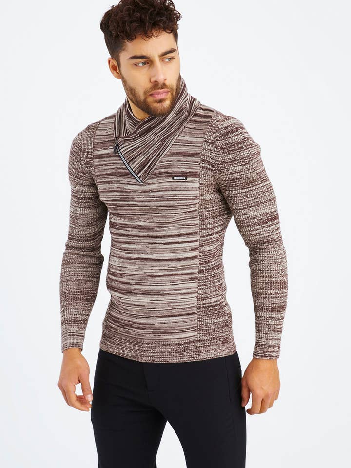 Leif Nelson GmbH - Wholesale Knit Sweater - Men's - Men's Knit Sweater Fine Knit Shawl Collar LN-153517