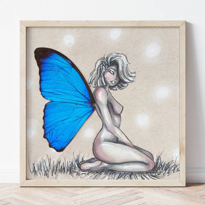 Blue Belle Fae - Art Print for wholesale by Anise Designs