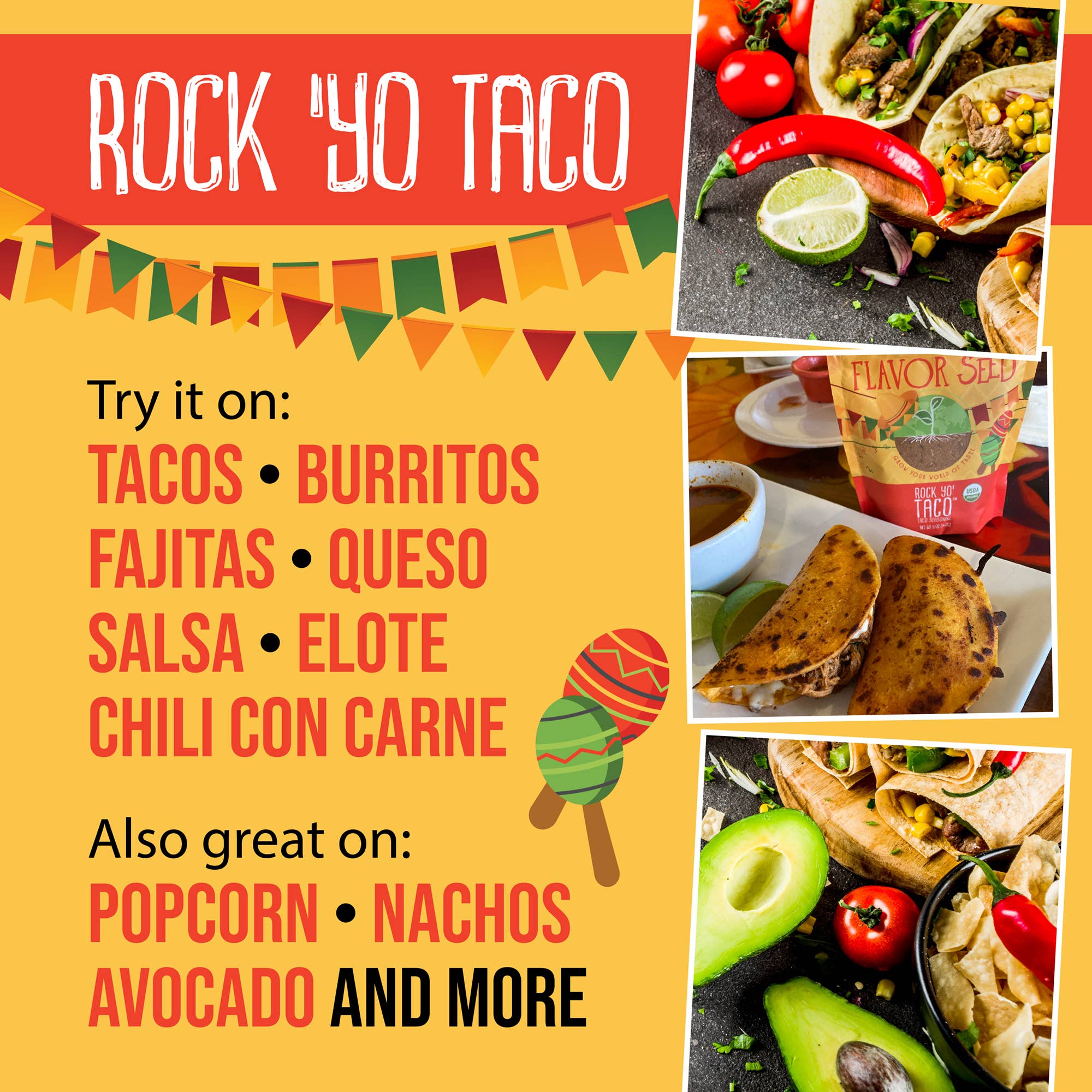 Flavor Seed - Wholesale Dried Spice Mix - Rock Yo' Taco Organic Taco Seasoning Mix1