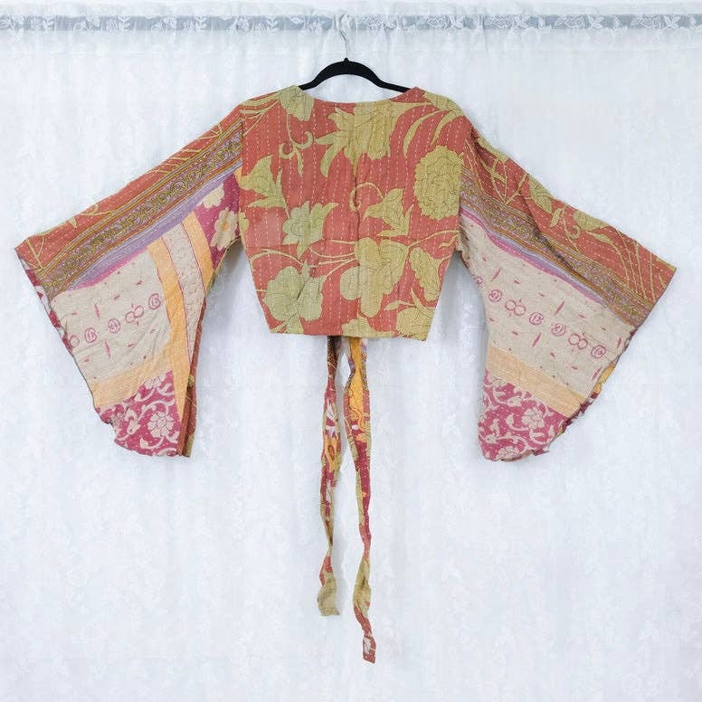 Karma Nepal Crafts - Vendita all'ingrosso Camicetta - Donna - Top Avvolgente Boho Kantha7