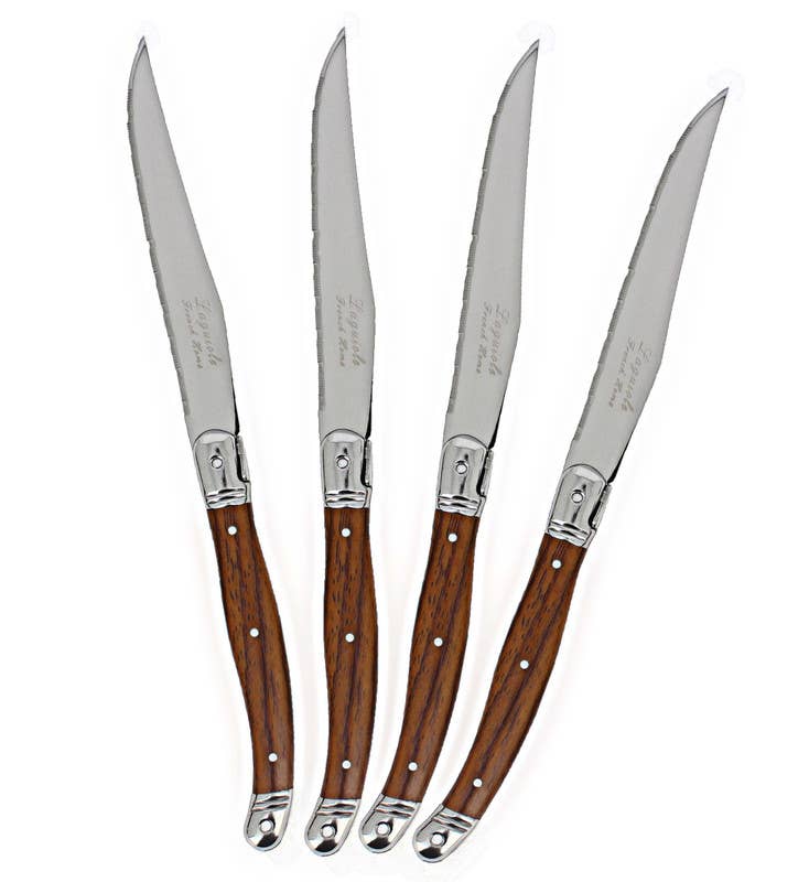 French Home - Wholesale Knife Set - French Home Set of 4 Laguiole Steak Knives, Wood Grain1
