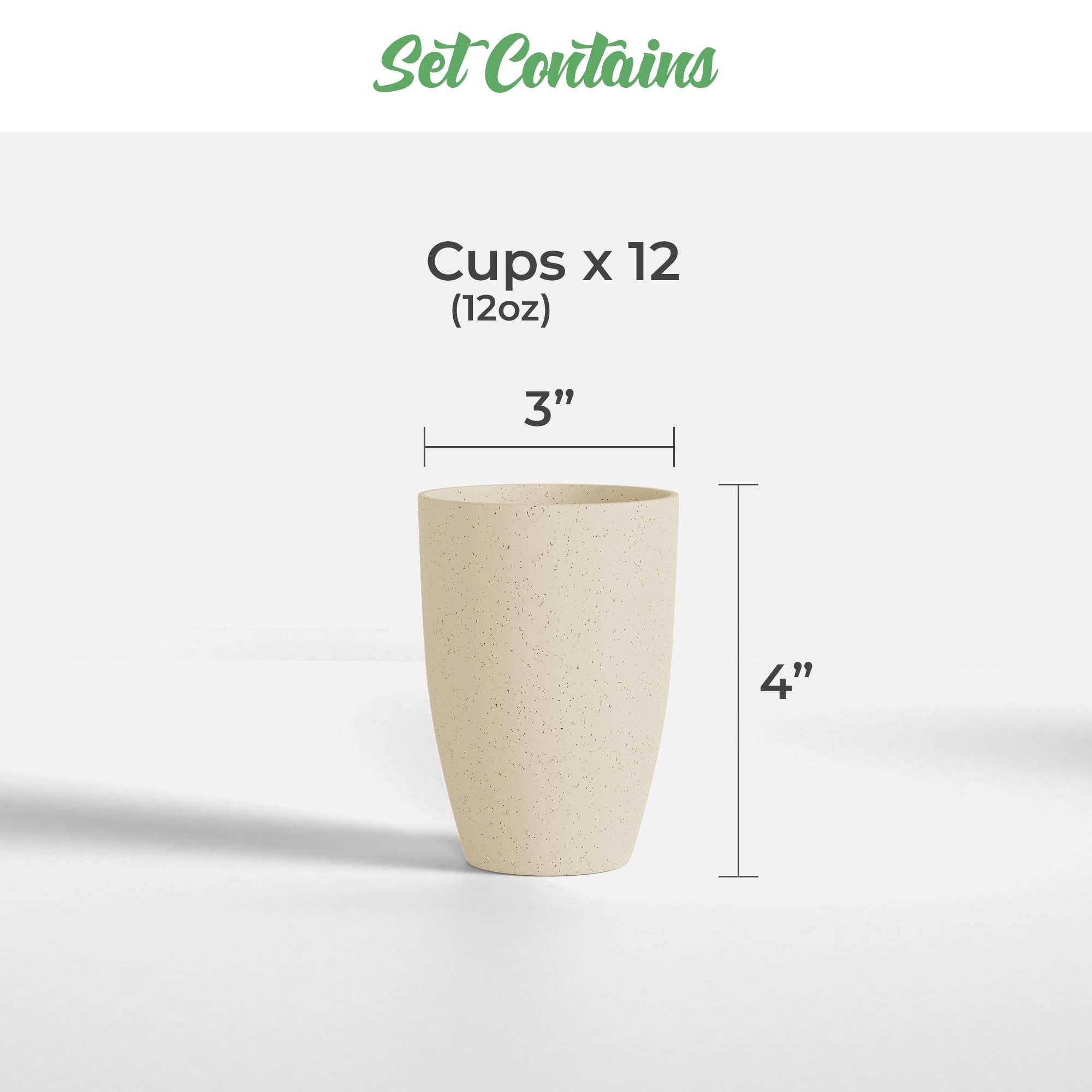 Greendish - Vente Verre/tasse - Ensembles de gobelets à boire en paille de blé écologique légers26