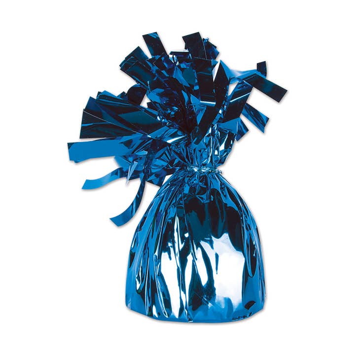 Beistle - Wholesale Balloon - Metallic Wrapped Balloon Weight - Blue, 6 oz