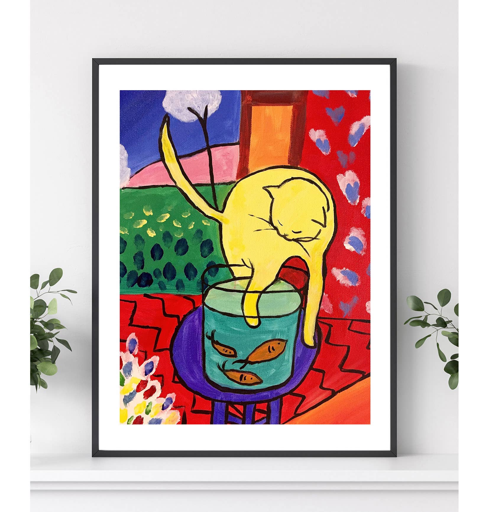 Go To Design - Wholesale Art Print - Fine art print Cat with Goldfish - Matisse unframed wall art5
