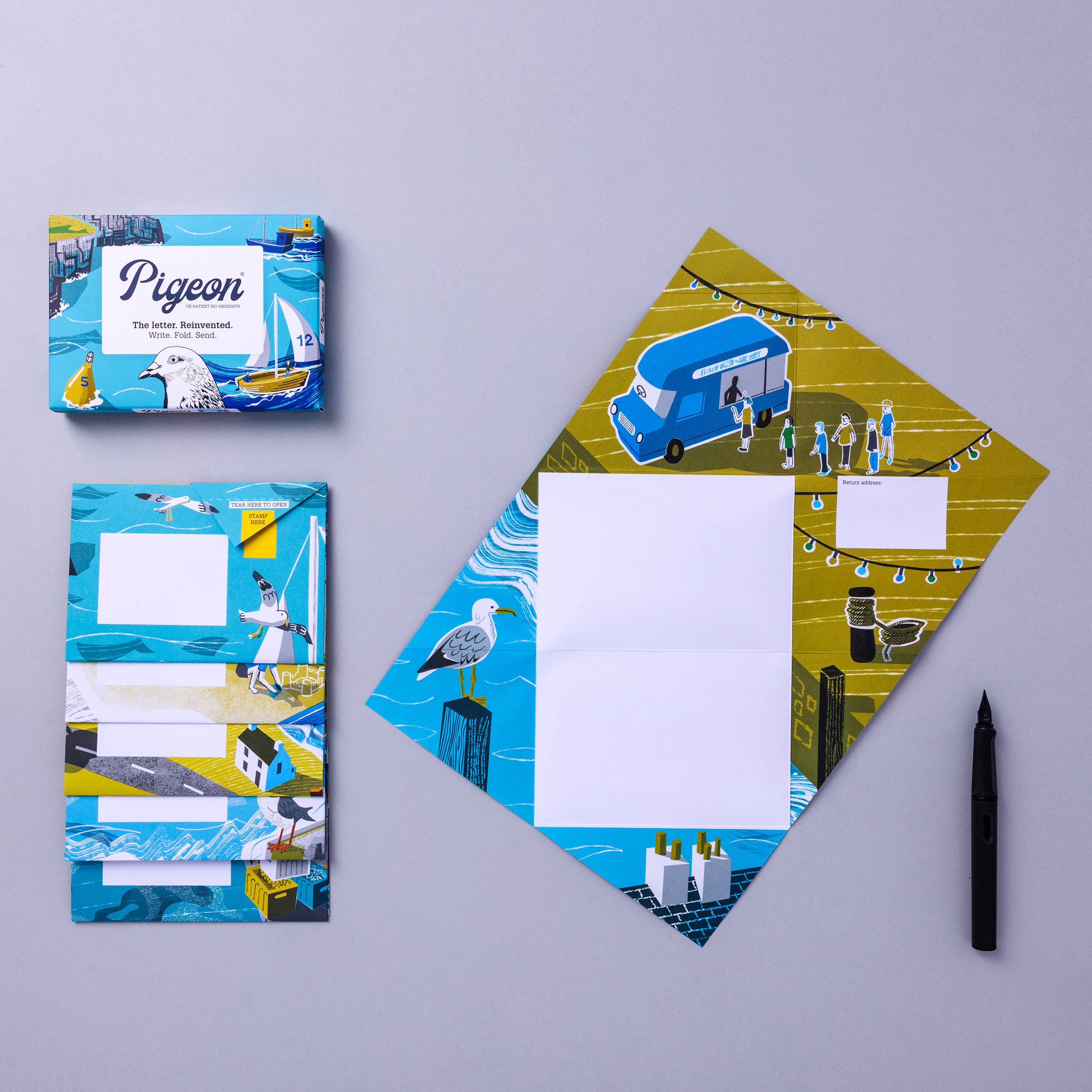 pigeonposted - Wholesale Stationery/Notecard Set - Safe Harbour Pigeon, Folding Letter Pack – Pack of 6 Letters1