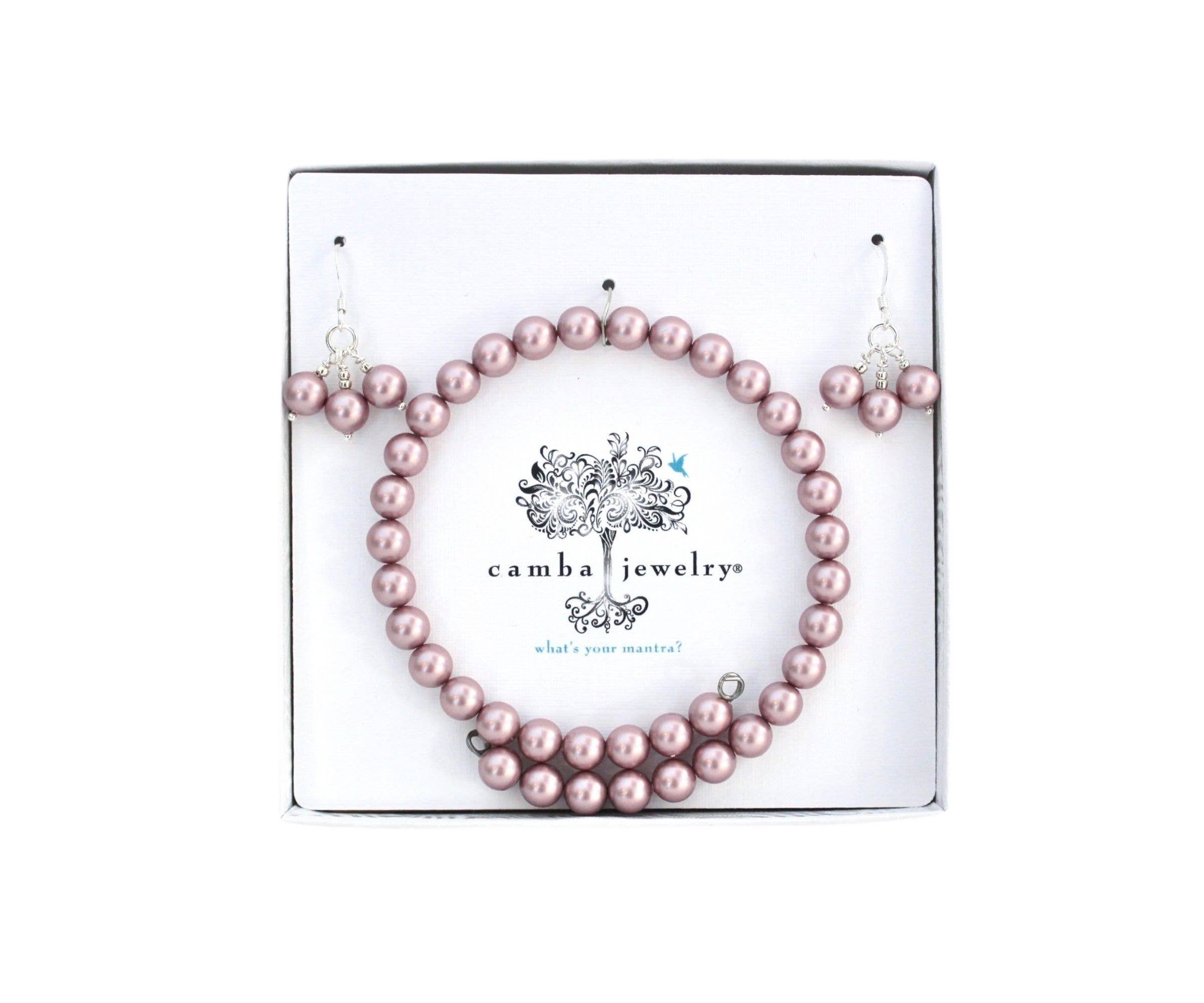 Camba Jewelry - Wholesale Jewelry Set - Swarovski Pearl Bracelet/Earrings Set0