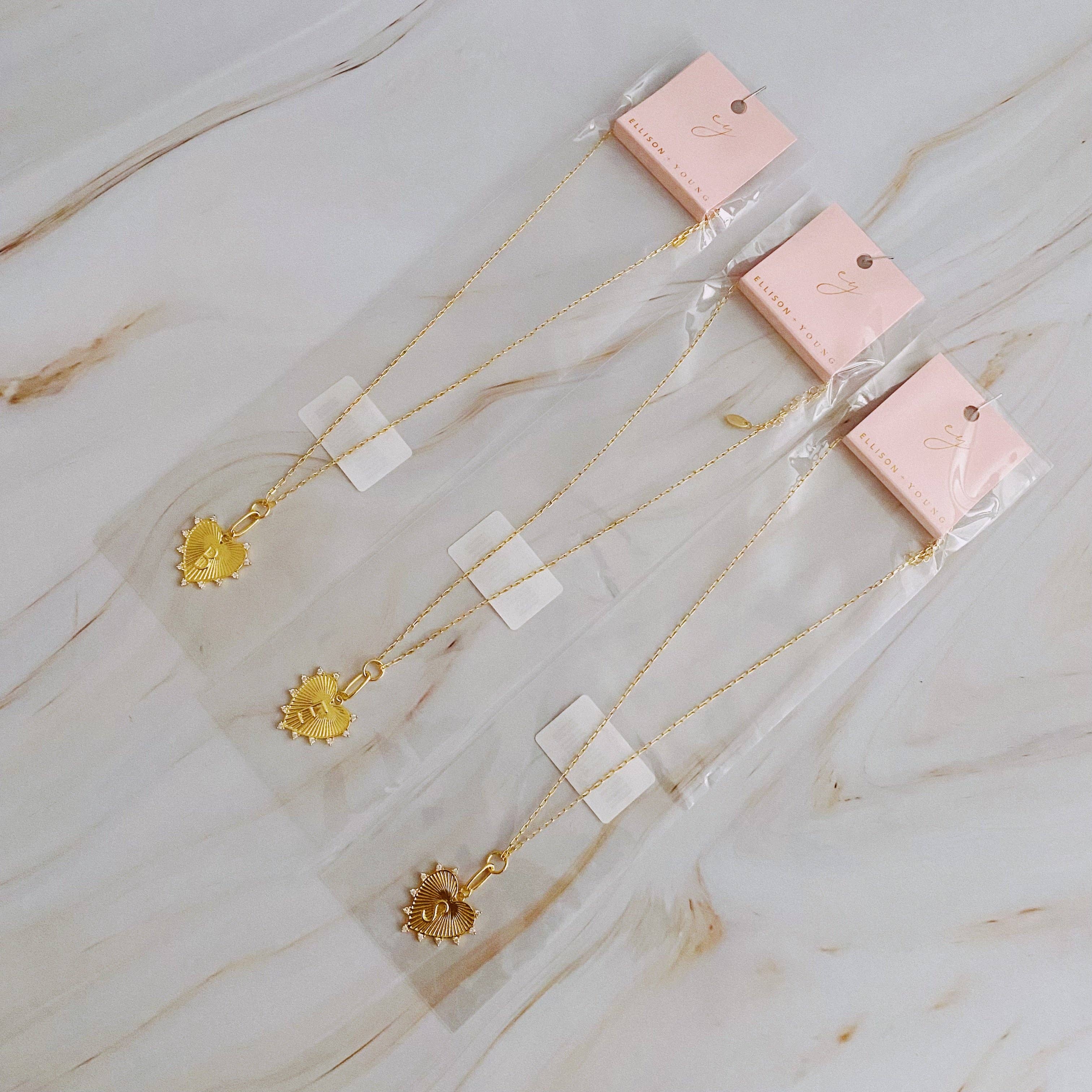 Ellison+Young - Wholesale Pendant/Charm Necklace - Clip Hanging Initial Heart Necklace22