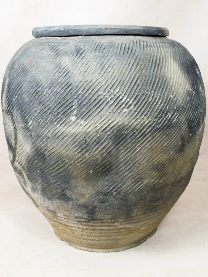 Vintage Textured Grey Pot - VT15 for wholesale by Botanical Boys