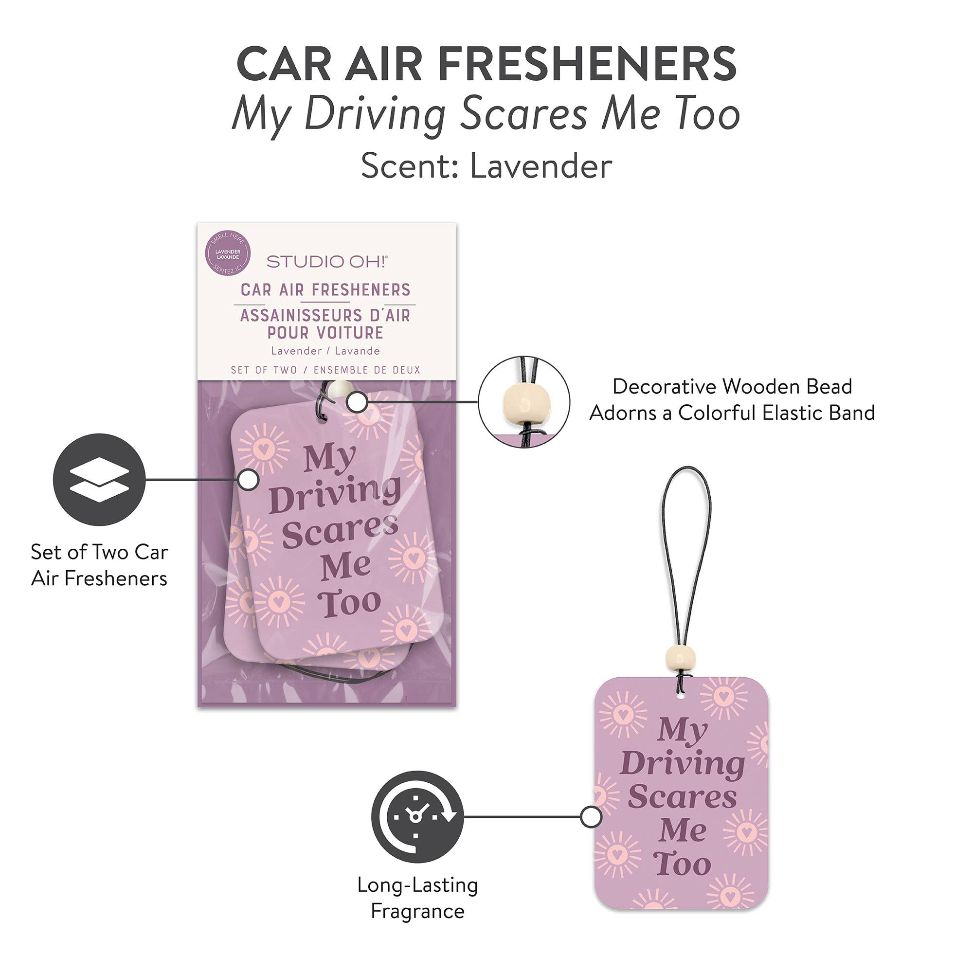 Studio Oh! - Wholesale Car Freshener - Women's - My Driving Scares Me Too Car Air Freshener3