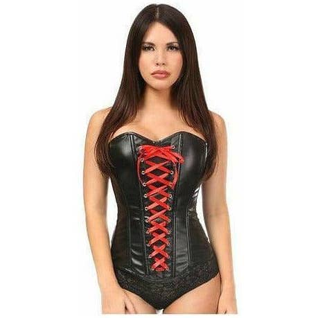 Corset à lacets en similicuir effet mouillé somptueux pour la vente par Daisy Corsets