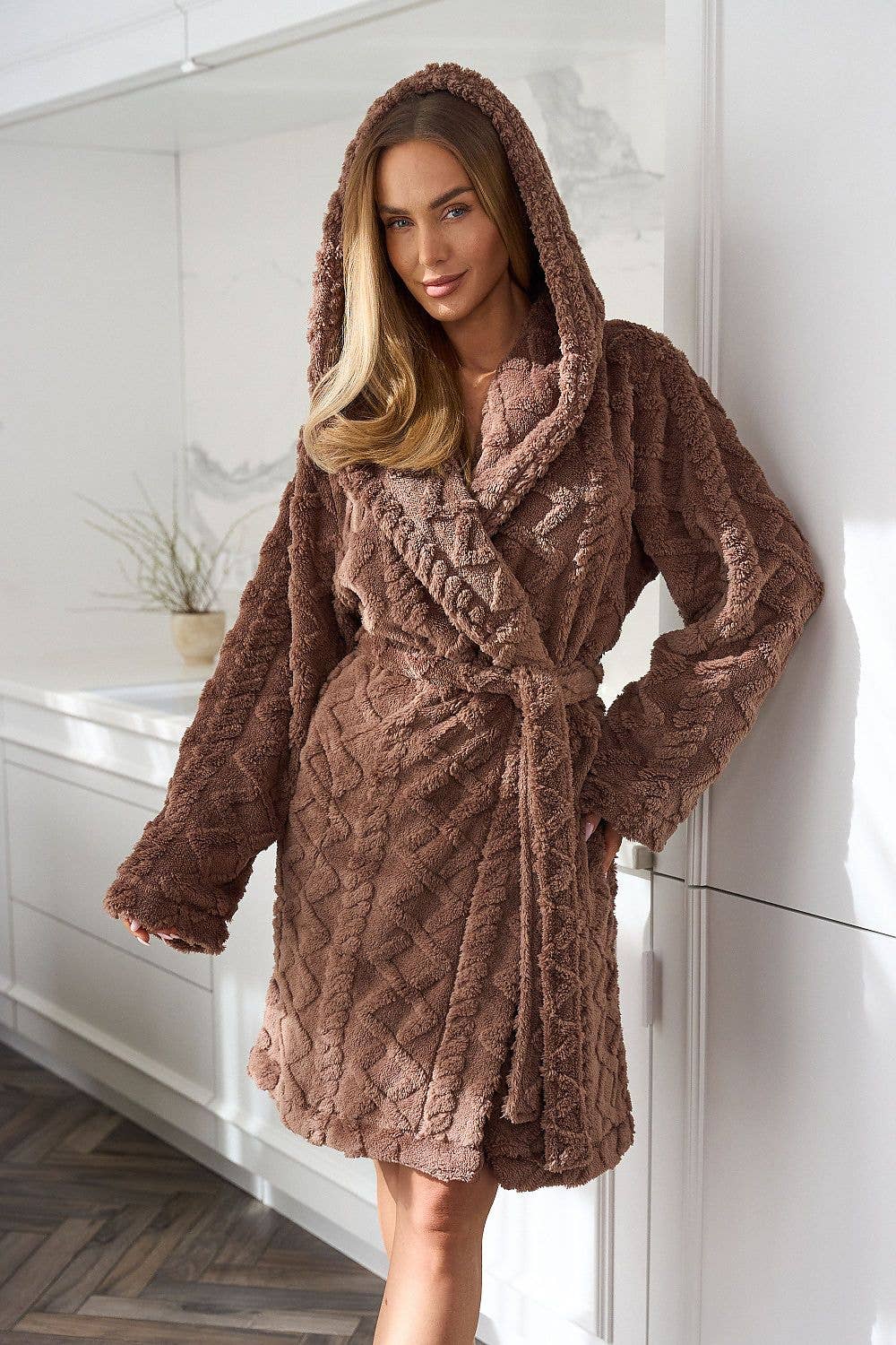 brown Dressing Gown Model 217120 L&L collection for wholesale on Faire0