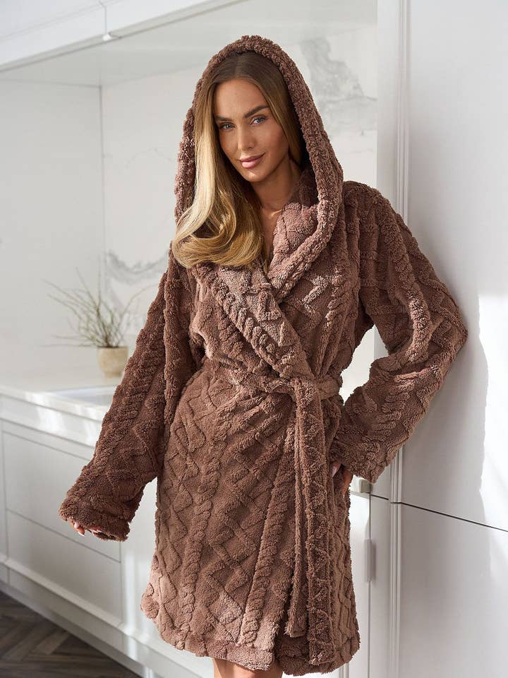 brown Dressing Gown Model 217120 L&L collection for wholesale on Faire0