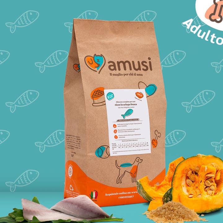 Herring with Brown Rice and Pumpkin adult small breed 3 kg for wholesale by Pettech S.r.l.