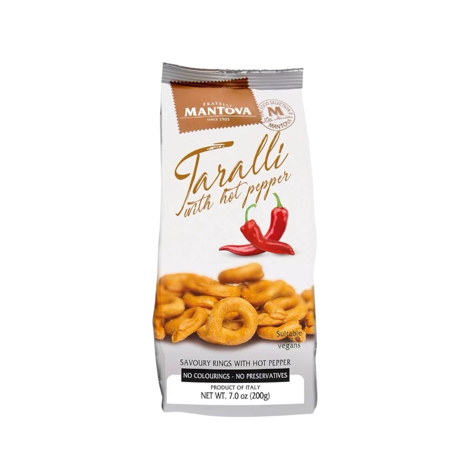 Made in eatalia - Wholesale Crackers - Mantova Taralli with Hot Pepper
200g0