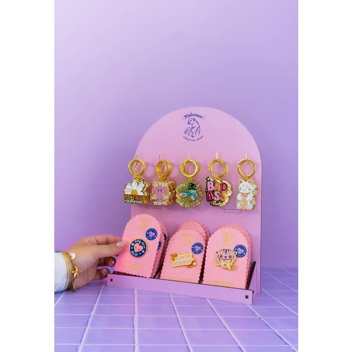 MALICIEUSE - Wholesale Jewelry Stand & Display - Wooden Pin and Keychain Display - Shop Display1