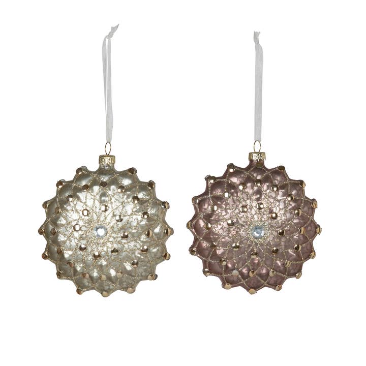 Park Hill Collection - Wholesale Christmas Decoration - Gem and Glitter Brooch Glass Ornament1