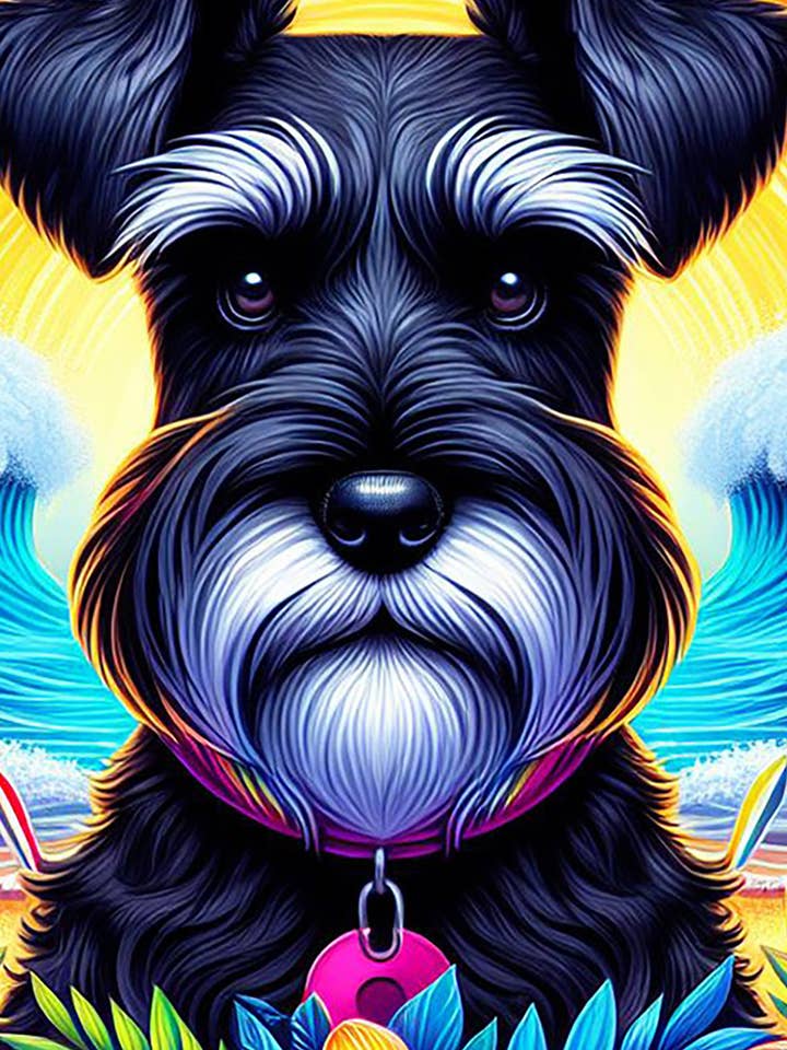 Schnauzer Black Uncropped - Micro Fiber Beach Towel for wholesale by Best of Breed Products