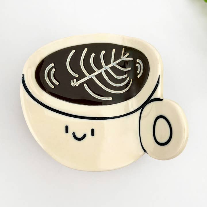 Pinza para el cabello de acetato con diseño de café con leche Jacquard ☕️ para venta al por mayor de mildstyles