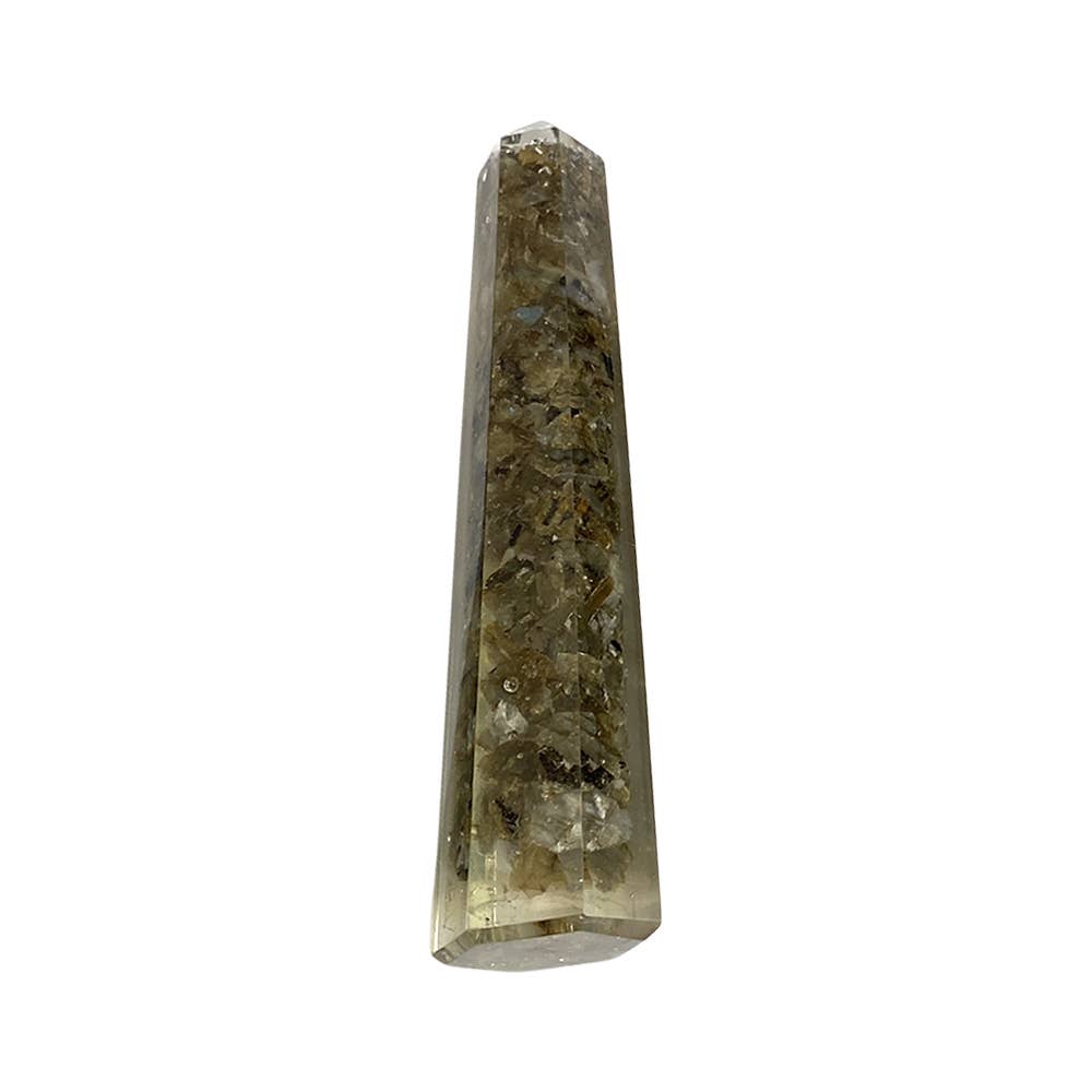 VIE - Vente Pierre et cristal de spiritualité - Tour obélisque en orgonite, 10-12 cm3