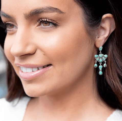 Barse Jewelry - Vendita all'ingrosso Orecchini pendenti - Orecchini pendenti in argento sterling con turchese blu Durango1