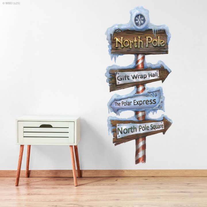 The Polar Express Wall Sticker - North Pole Sign Decal Christmas Wall Art for wholesale by Themed