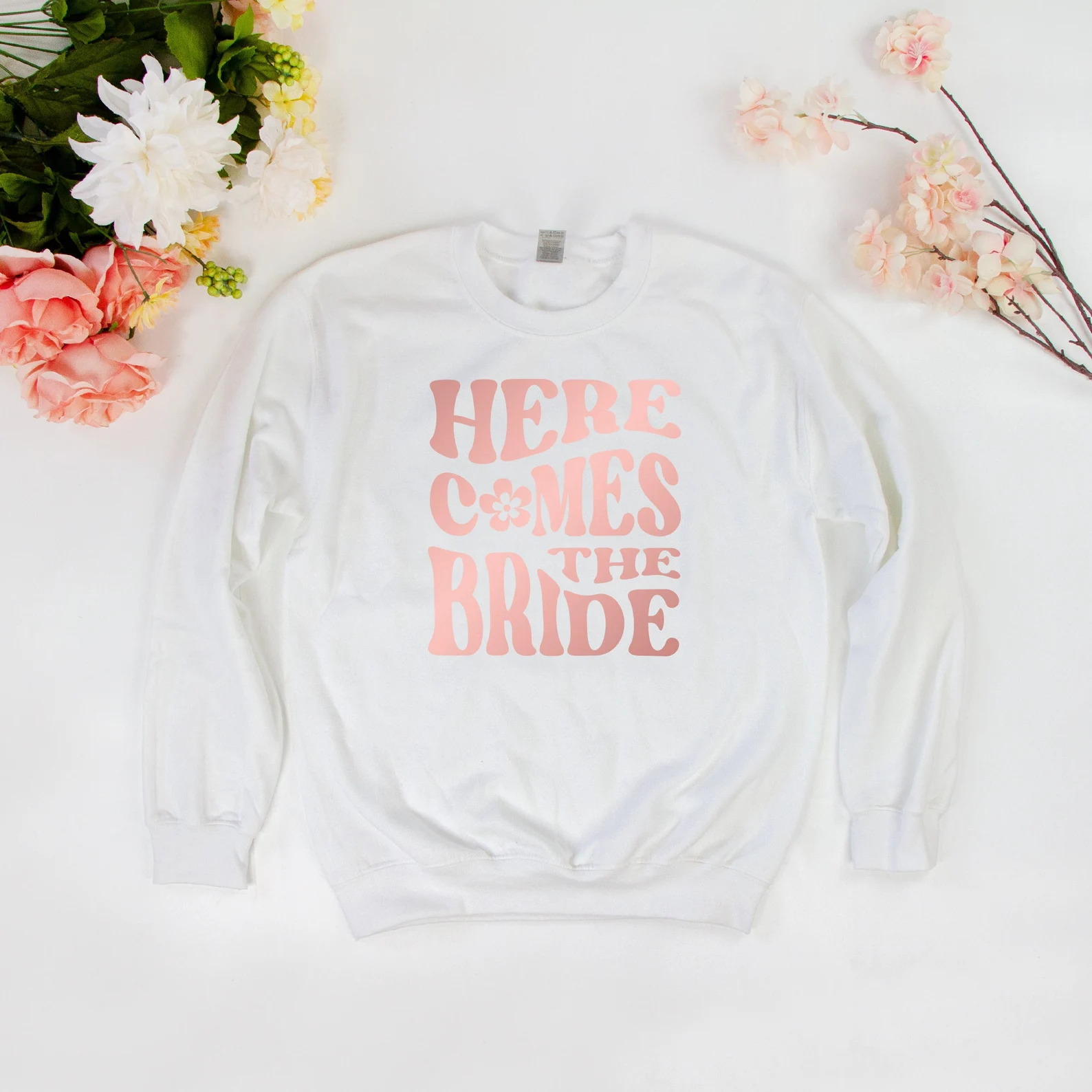 GiftsbyPR - Wholesale Graphic Sweatshirt - Women's - Here Comes The Bride Sweatshirt, Personalized Sweater0