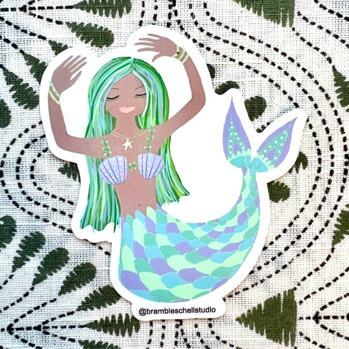 Havfrue Sticker for engroshandel hos Bramble Schell Studio
