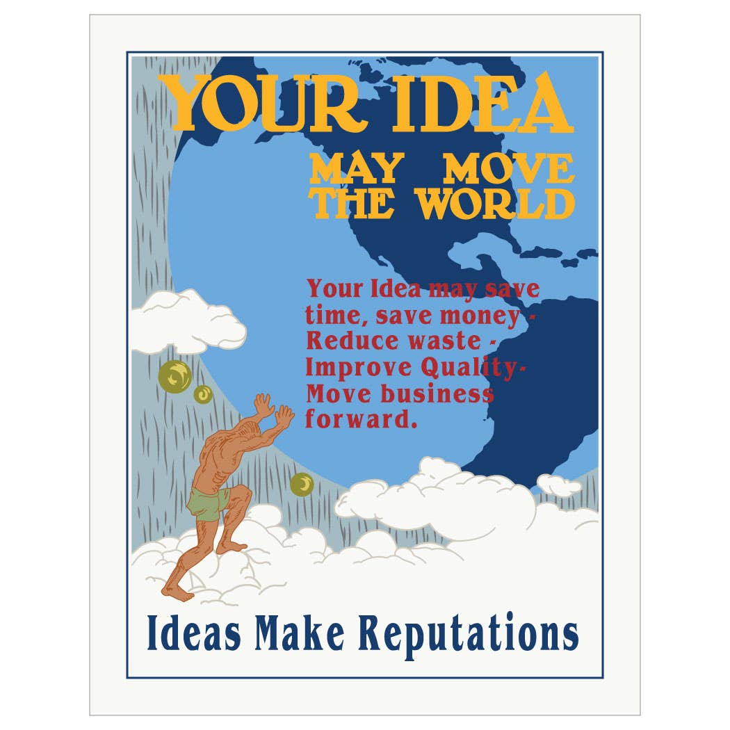 Fridgedoor – Großhandel Grußkarten für den Alltag – 5'' x 7'' Grußkarte "Ihre Idee könnte die Welt bewegen"0