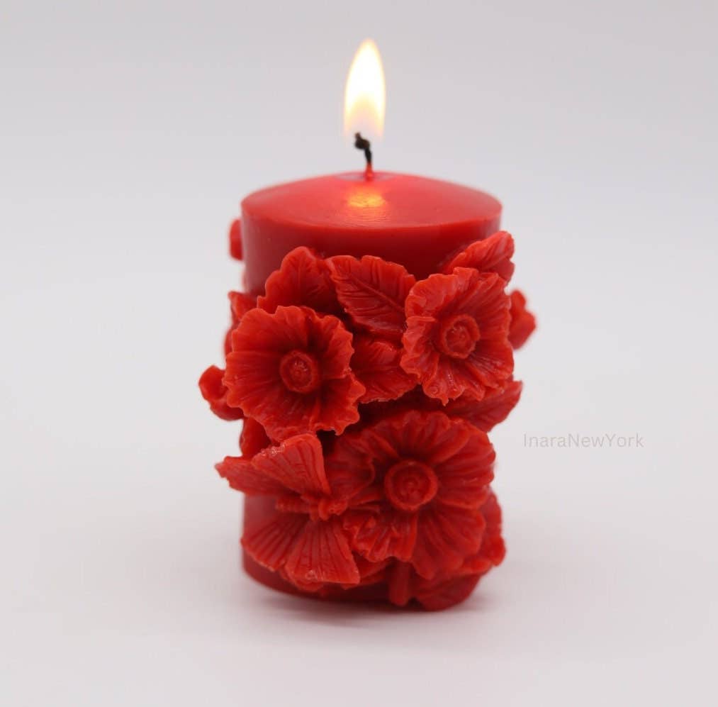 Inara New York - Wholesale Novelty Candle - Flower pillar shaped candle |  Love candle7