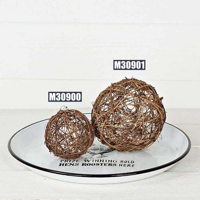 Holiday Depot Inc. - Wholesale Decorative Tabletop Object - M30900- 4in Grapevine Twig Ball-Brown1