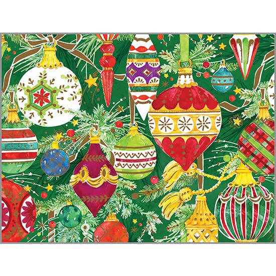 Christmas Greeting Card - Fancy Baubles for wholesale by GINA B DESIGNS