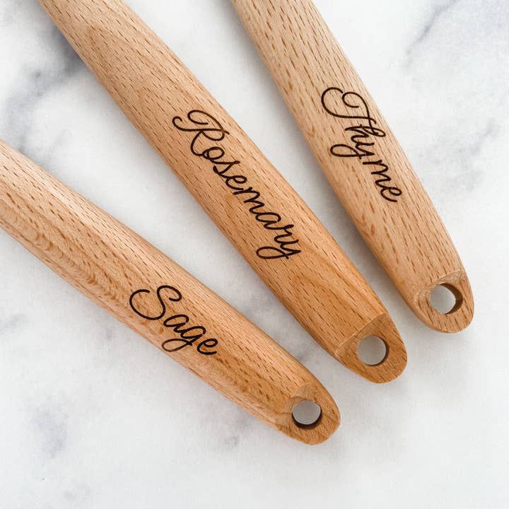 Wood & Ash - Wholesale Kitchen Utensil Set - Herbs Wooden Cooking Utensil Set1