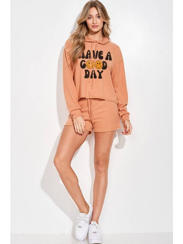 Lemon Tree - Wholesale Lounge Set - Women's - Have a good day hoodie lounge wear set1