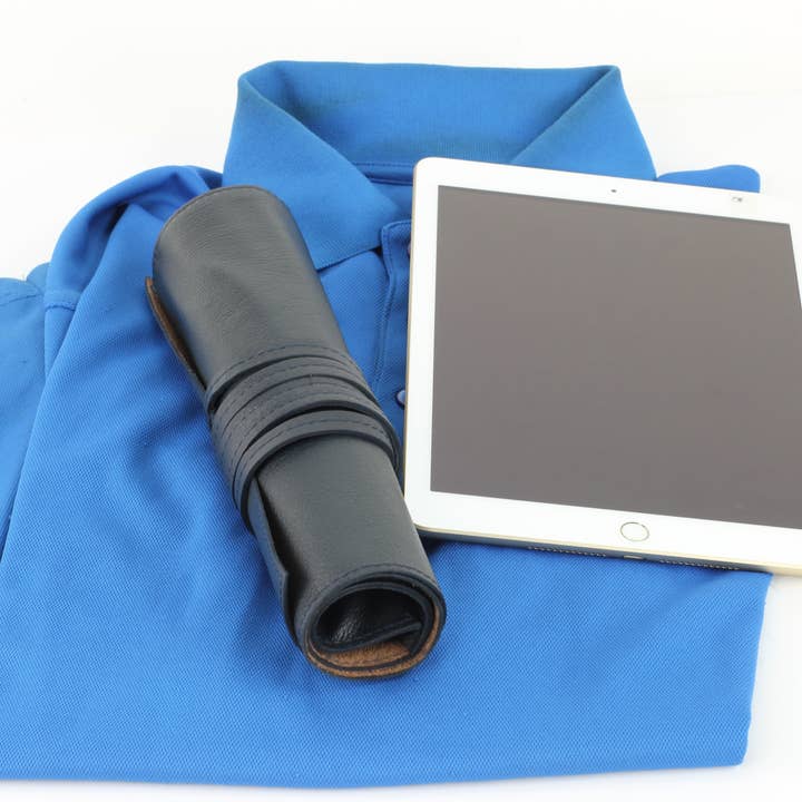 Leather Impressions Inc - Wholesale Cord Holder - Leather Roll up Cord Keeper Wrap Around Tech Case17