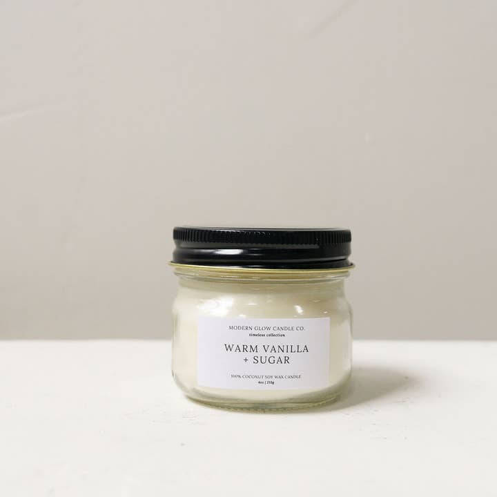 Modern Glow Candle Co. - Wholesale Jar/filled candle - 4oz Mini Mason Jar Candles5