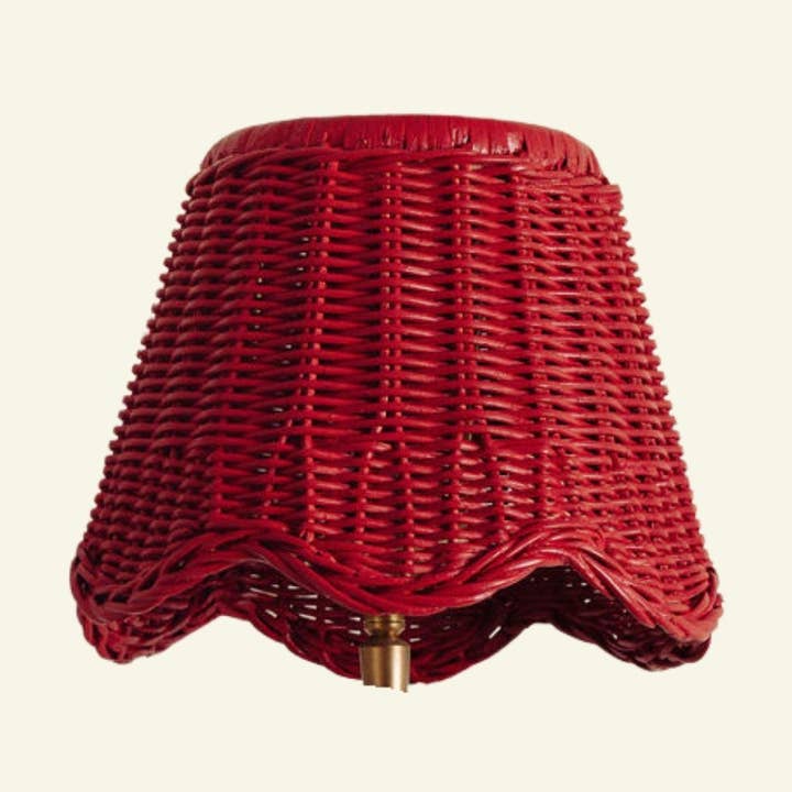Mimi Scalloped Lampshade, Small Red for wholesale by Hastshilp