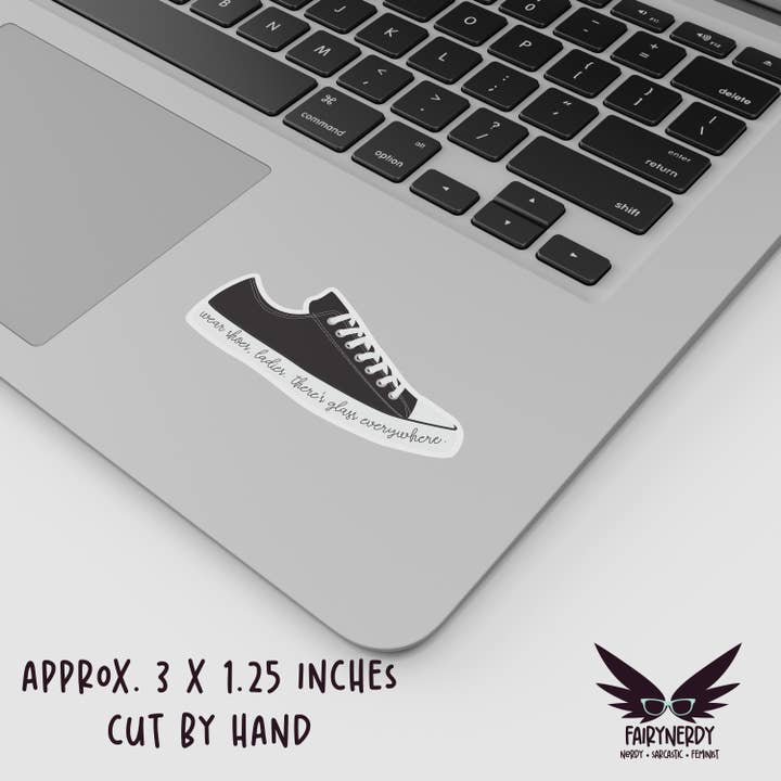 FairyNerdy - Wholesale Sticker - Political Feminism Glass Ceiling Converse Vinyl Sticker1