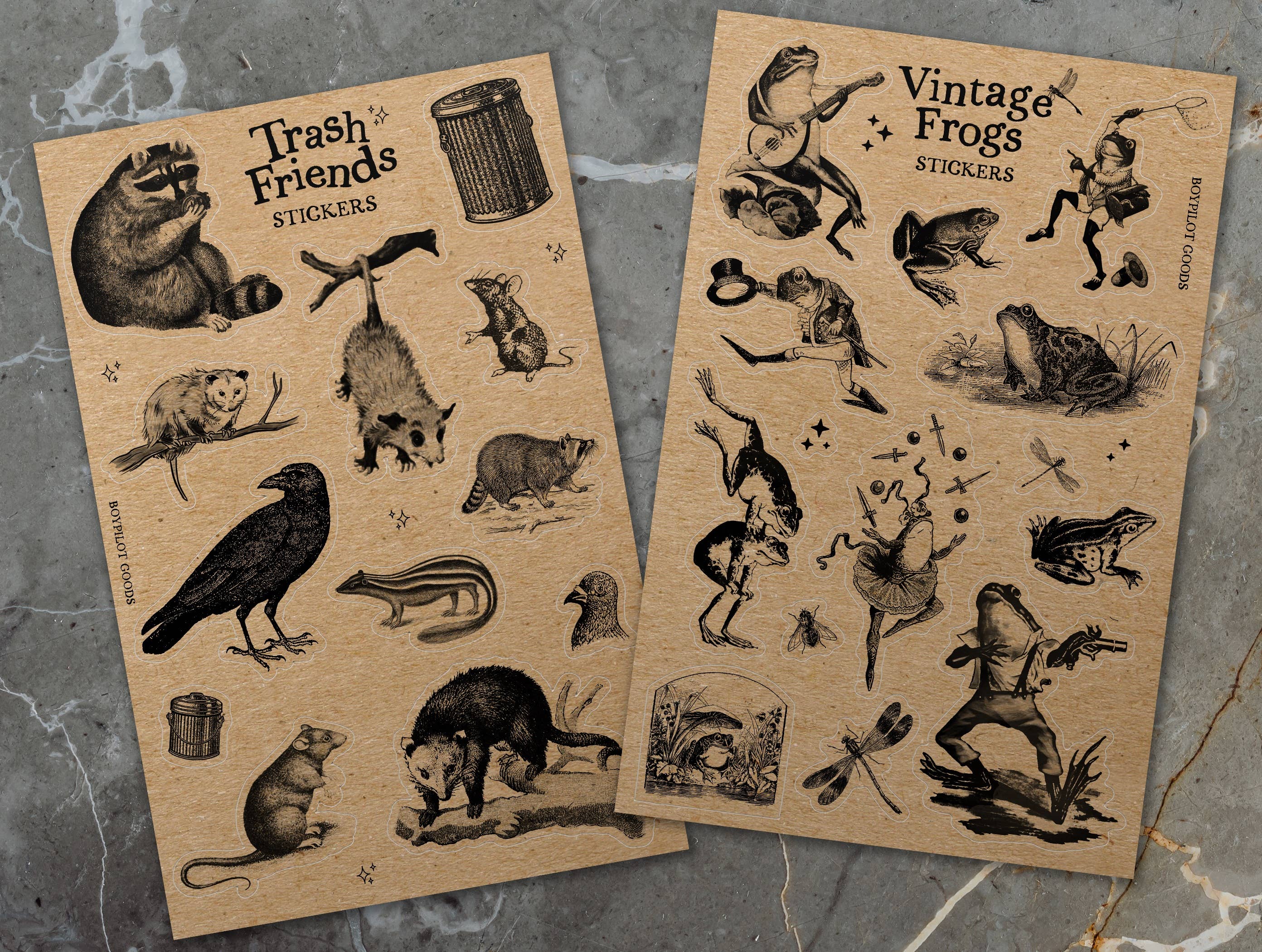 BoyPilot Goods - Wholesale Sticker - Vintage Sticker Sheets - Fairytales, Horror, Alchemy, Nature1