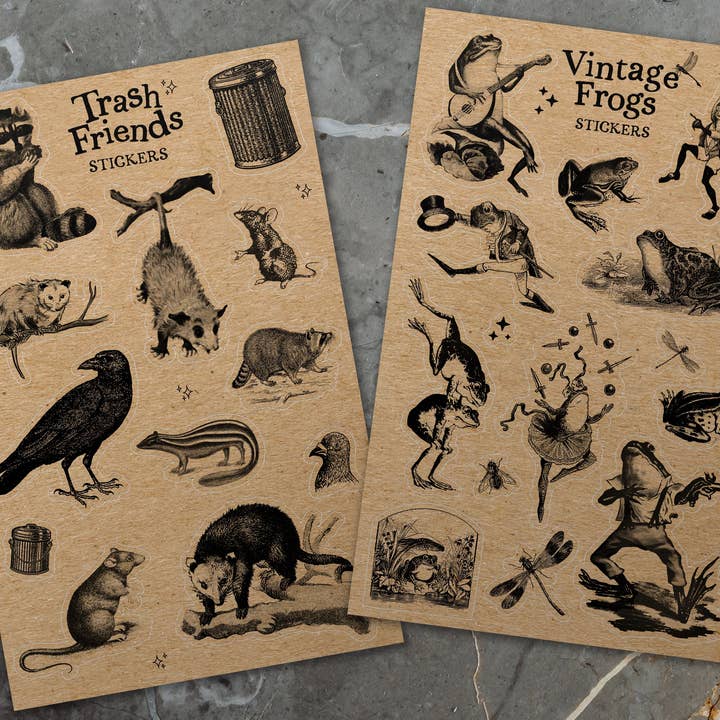 BoyPilot Goods - Wholesale Sticker - Vintage Sticker Sheets - Fairytales, Horror, Alchemy, Nature1