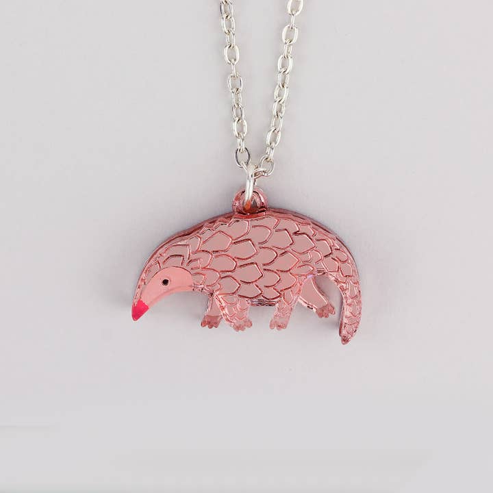 Or rose Collier à breloques en forme de pangolin - Or rose en vente sur Faire1