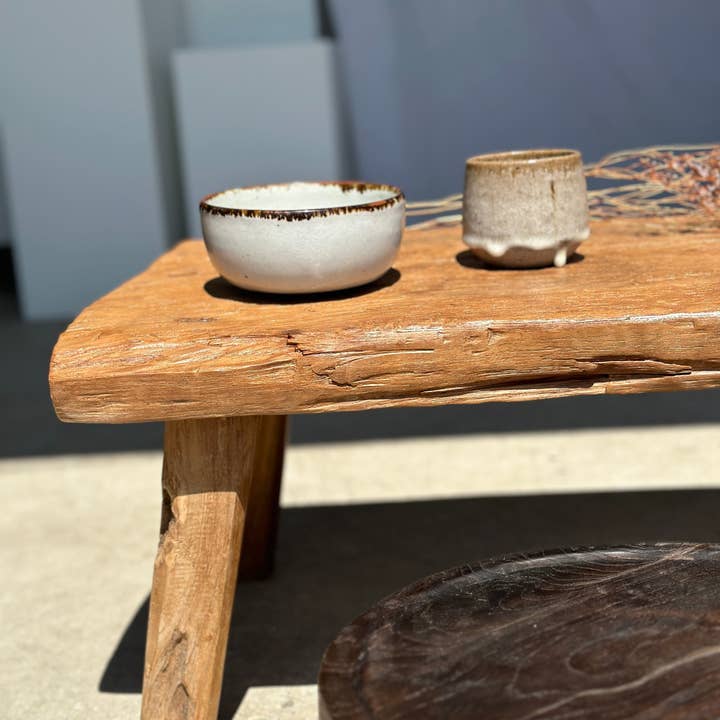 Office Objets - Venta al por mayor Mesas auxiliares - Mesa baja pequeña de teca rubia cuadrúpeda H:30 L:63,5 l:4073