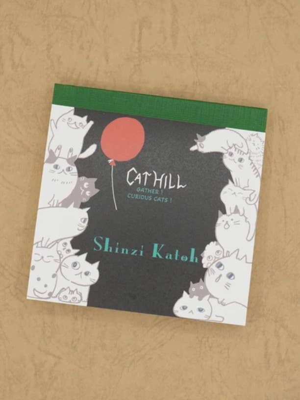 Bloc-notes Chat Cadeau, Bloc-notes Noir Colline Chat pour la vente par 「FUNJI」In Japan
