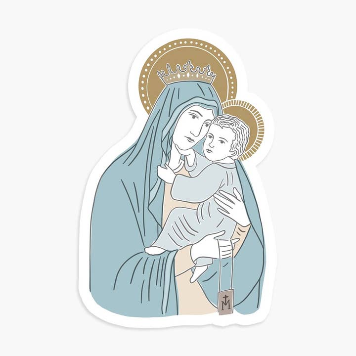 Our Lady of Mt. Carmel Vinyl Sticker for wholesale by Gratia Design Co.