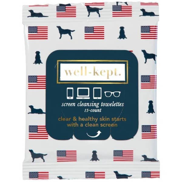 OLD GLORY SCREEN & LENS WIPES for wholesale by Well-Kept, Screen Wipes