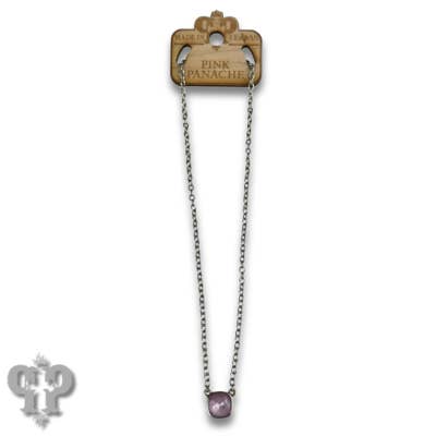 Pink Panache Brands - Wholesale Pendant/Charm Necklace - Austrian square crystal chain necklace, 10mm