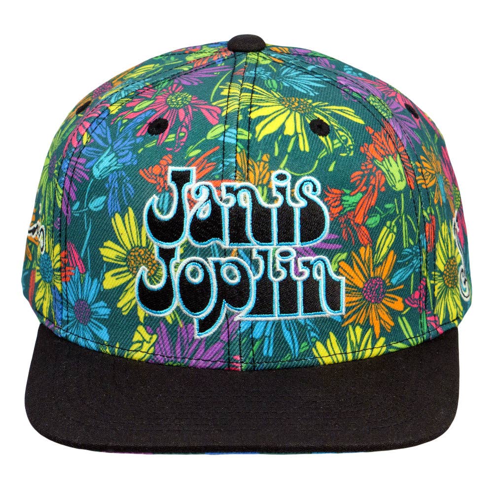 Multi Janis Joplin Rainbow Daisies Fitted Hat for wholesale on Faire5
